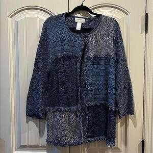 1X Alfred Dunner Color Block Open Cardigan